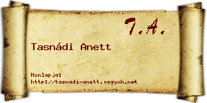 Tasnádi Anett névjegykártya